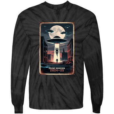 Drones New Jersey Ufo Uap Alien Invasion Project Bluebeam Tie-Dye Long Sleeve Shirt