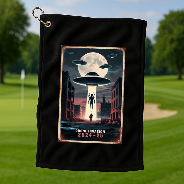 Drones New Jersey Ufo Uap Alien Invasion Project Bluebeam Golf Towel