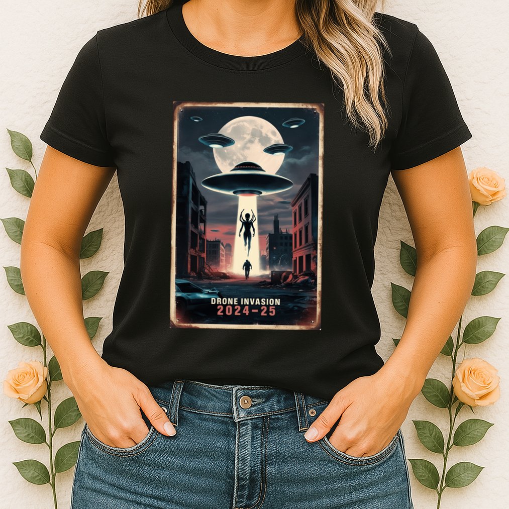 Drones New Jersey Ufo Uap Alien Invasion Project Bluebeam Womens T-Shirt