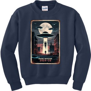 Drones New Jersey Ufo Uap Alien Invasion Project Bluebeam Kids Sweatshirt