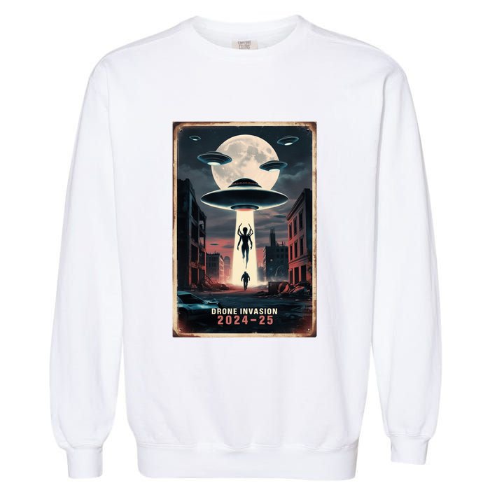 Drones New Jersey Ufo Uap Alien Invasion Project Bluebeam Garment-Dyed Sweatshirt