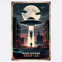 Drones New Jersey Ufo Uap Alien Invasion Project Bluebeam Garment-Dyed Sweatshirt