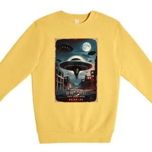 Drones New Jersey Ufo Uap Alien Invasion Project Bluebeam Premium Crewneck Sweatshirt