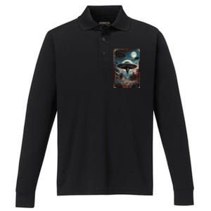 Drones New Jersey Ufo Uap Alien Invasion Project Bluebeam Performance Long Sleeve Polo