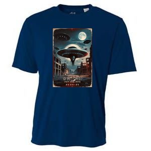 Drones New Jersey Ufo Uap Alien Invasion Project Bluebeam Cooling Performance Crew T-Shirt