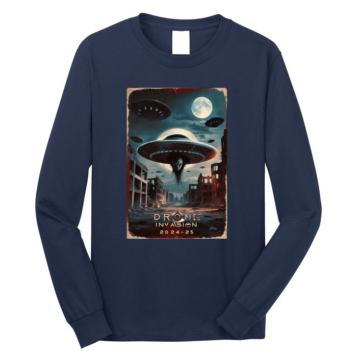 Drones New Jersey Ufo Uap Alien Invasion Project Bluebeam Long Sleeve Shirt