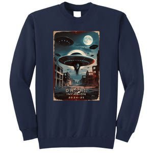 Drones New Jersey Ufo Uap Alien Invasion Project Bluebeam Tall Sweatshirt