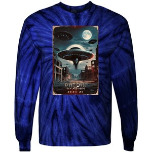 Drones New Jersey Ufo Uap Alien Invasion Project Bluebeam Tie-Dye Long Sleeve Shirt