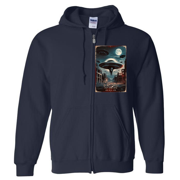 Drones New Jersey Ufo Uap Alien Invasion Project Bluebeam Full Zip Hoodie