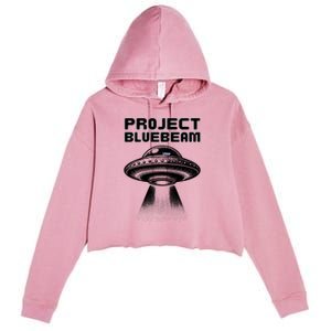 Drones New Jersey Ufo Uap Alien Invasion Project Bluebeam Crop Fleece Hoodie