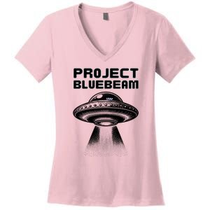 Drones New Jersey Ufo Uap Alien Invasion Project Bluebeam Women's V-Neck T-Shirt