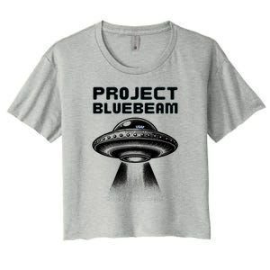 Drones New Jersey Ufo Uap Alien Invasion Project Bluebeam Women's Crop Top Tee