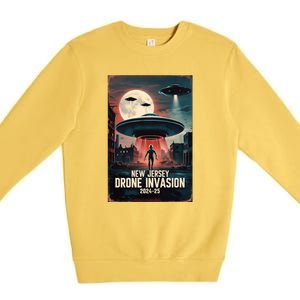 Drones New Jersey Ufo Uap Alien Invasion Premium Crewneck Sweatshirt