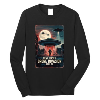 Drones New Jersey Ufo Uap Alien Invasion Long Sleeve Shirt