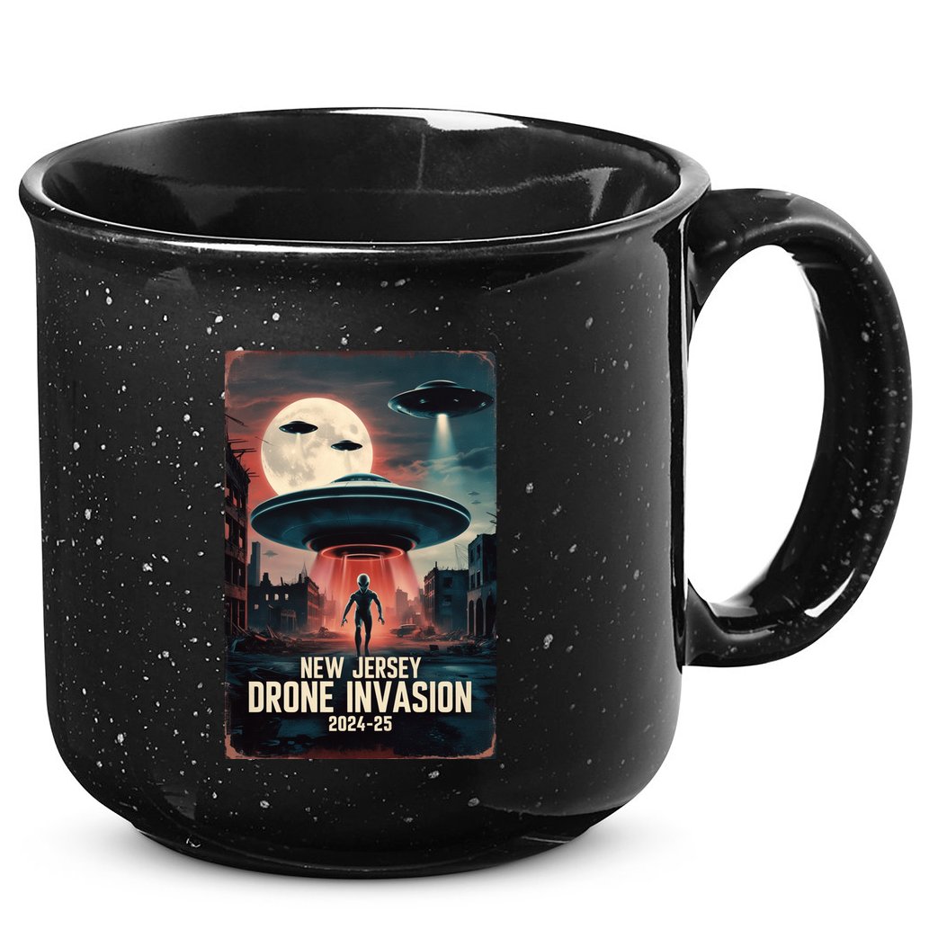 Drones New Jersey Ufo Uap Alien Invasion 15oz Campfire Ceramic Mug
