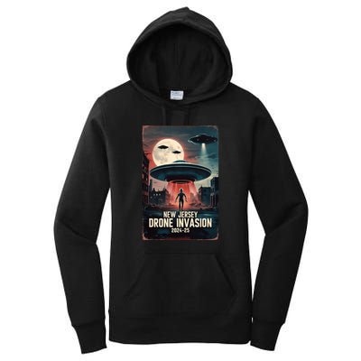 Drones New Jersey Ufo Uap Alien Invasion Women's Pullover Hoodie