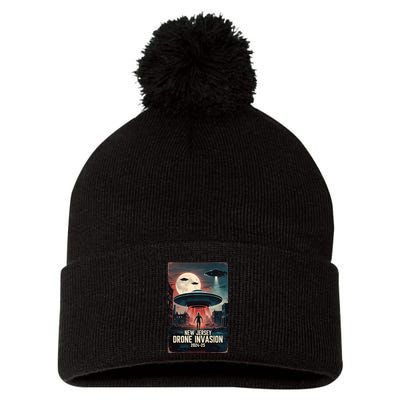 Drones New Jersey Ufo Uap Alien Invasion Pom Pom 12in Knit Beanie