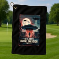 Drones New Jersey Ufo Uap Alien Invasion Golf Towel