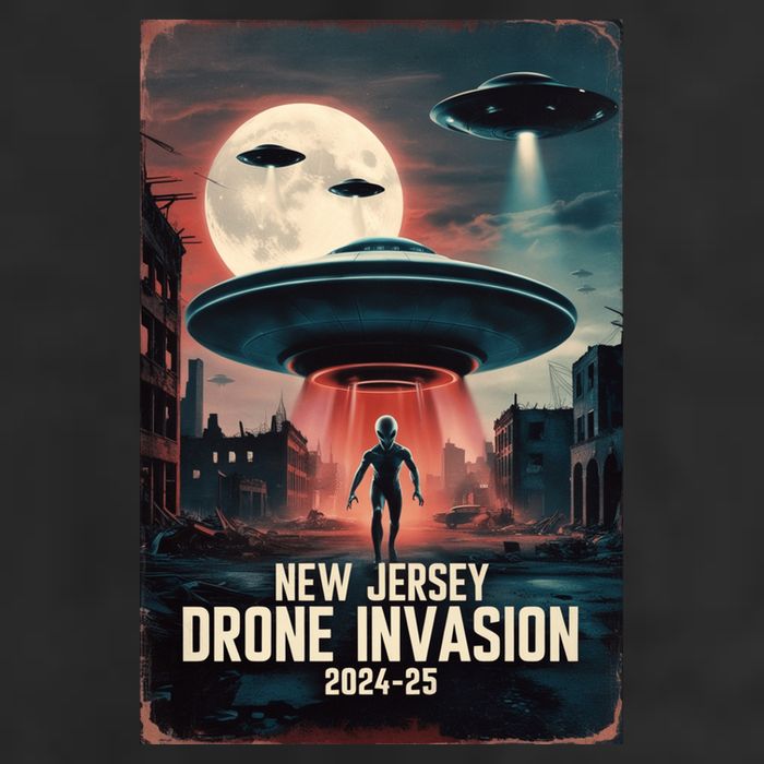 Drones New Jersey Ufo Uap Alien Invasion Golf Towel
