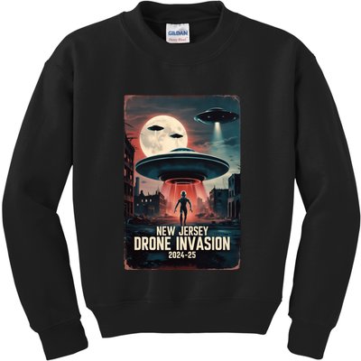 Drones New Jersey Ufo Uap Alien Invasion Kids Sweatshirt