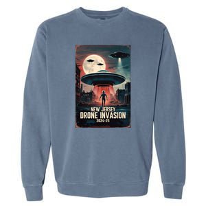 Drones New Jersey Ufo Uap Alien Invasion Garment-Dyed Sweatshirt