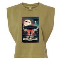 Drones New Jersey Ufo Uap Alien Invasion Garment-Dyed Women's Muscle Tee