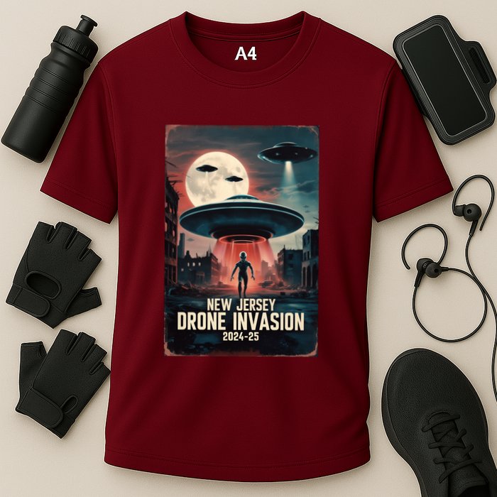 Drones New Jersey Ufo Uap Alien Invasion Cooling Performance Crew T-Shirt