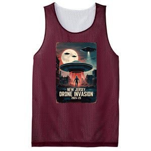 Drones New Jersey Ufo Uap Alien Invasion Mesh Reversible Basketball Jersey Tank