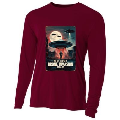 Drones New Jersey Ufo Uap Alien Invasion Cooling Performance Long Sleeve Crew