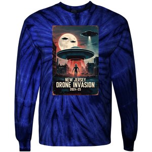 Drones New Jersey Ufo Uap Alien Invasion Tie-Dye Long Sleeve Shirt