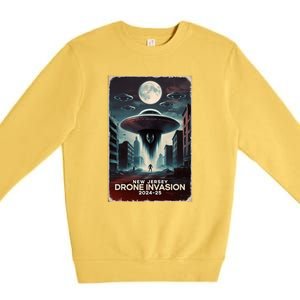 Drones New Jersey Ufo Uap Alien Invasion Premium Crewneck Sweatshirt