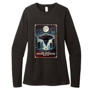 Drones New Jersey Ufo Uap Alien Invasion Womens CVC Long Sleeve Shirt