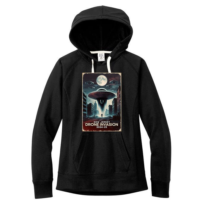 Drones New Jersey Ufo Uap Alien Invasion Women's Fleece Hoodie