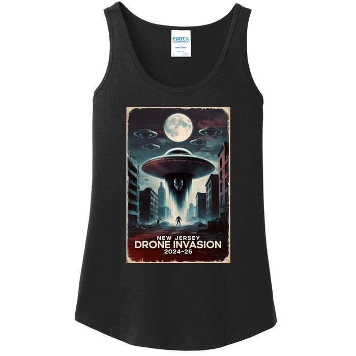 Drones New Jersey Ufo Uap Alien Invasion Ladies Essential Tank