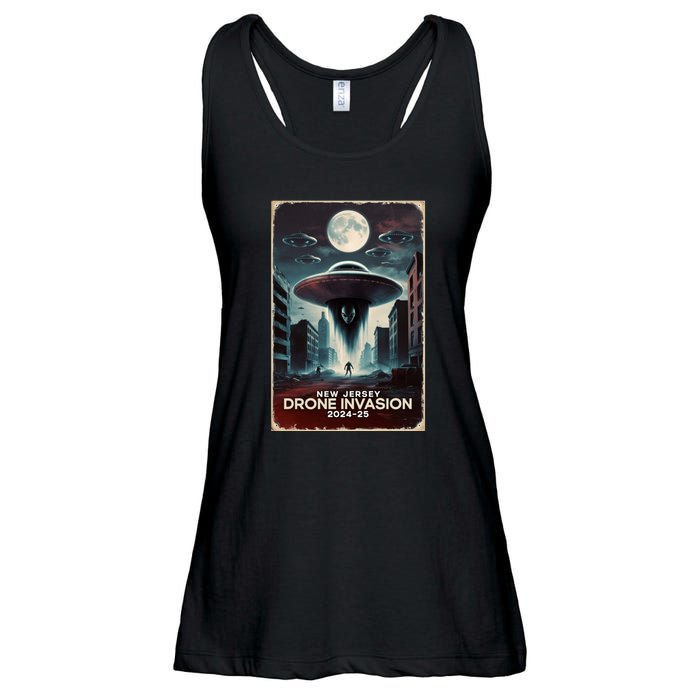 Drones New Jersey Ufo Uap Alien Invasion Ladies Essential Flowy Tank