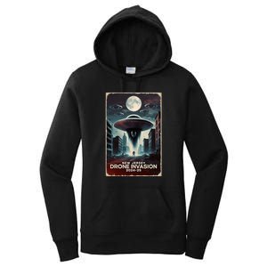 Drones New Jersey Ufo Uap Alien Invasion Women's Pullover Hoodie