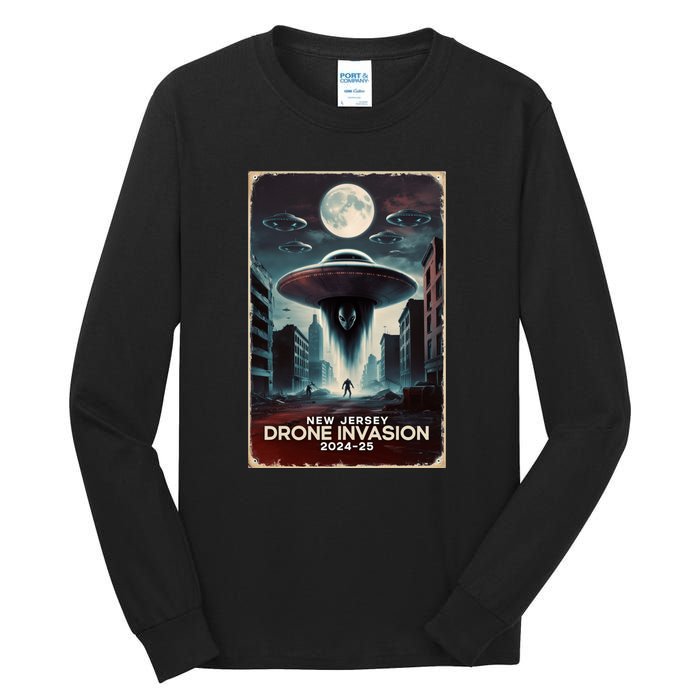 Drones New Jersey Ufo Uap Alien Invasion Tall Long Sleeve T-Shirt