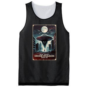 Drones New Jersey Ufo Uap Alien Invasion Mesh Reversible Basketball Jersey Tank