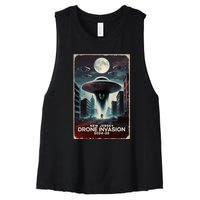 Drones New Jersey Ufo Uap Alien Invasion Women's Racerback Cropped Tank