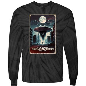 Drones New Jersey Ufo Uap Alien Invasion Tie-Dye Long Sleeve Shirt