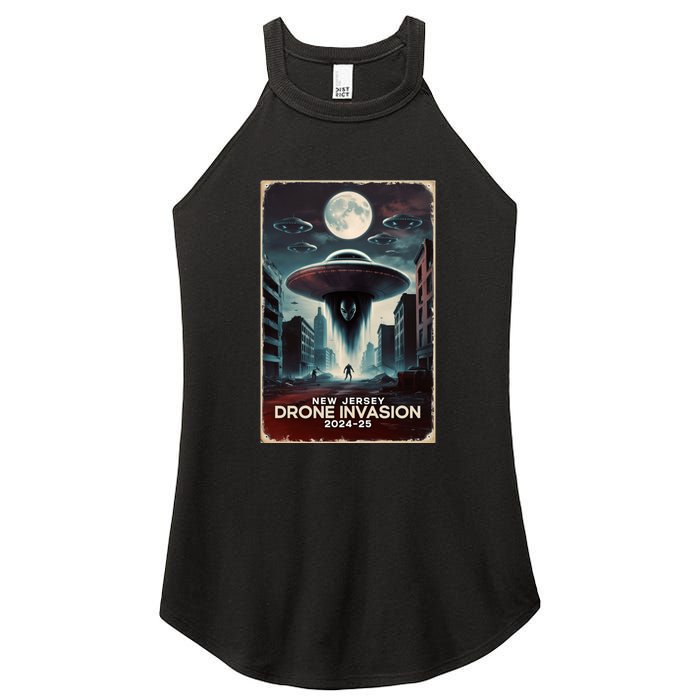 Drones New Jersey Ufo Uap Alien Invasion Women's Perfect Tri Rocker Tank