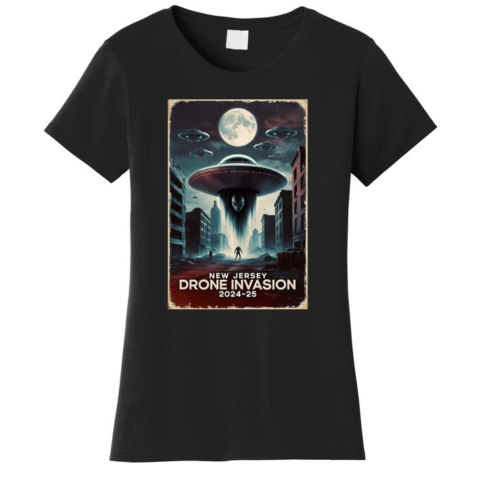 Drones New Jersey Ufo Uap Alien Invasion Women's T-Shirt