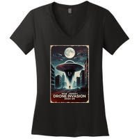 Drones New Jersey Ufo Uap Alien Invasion Women's V-Neck T-Shirt