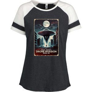 Drones New Jersey Ufo Uap Alien Invasion Enza Ladies Jersey Colorblock Tee