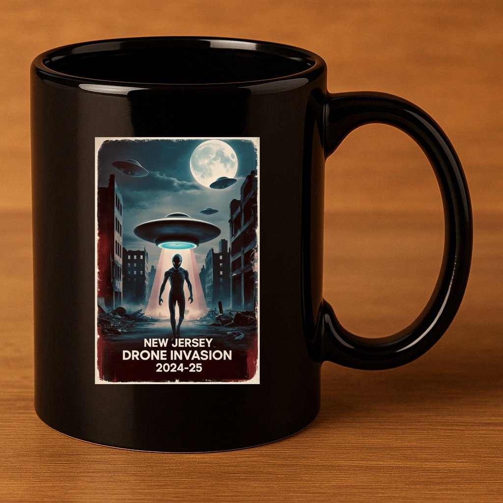 Drones New Jersey Ufo Uap Alien Invasion 11oz C Handle Ceramic Mug