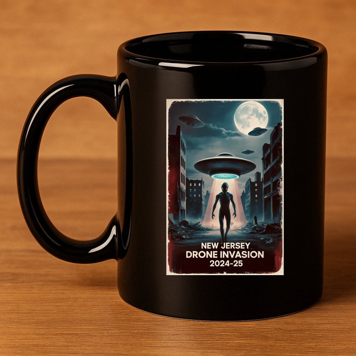 Drones New Jersey Ufo Uap Alien Invasion 11oz C Handle Ceramic Mug
