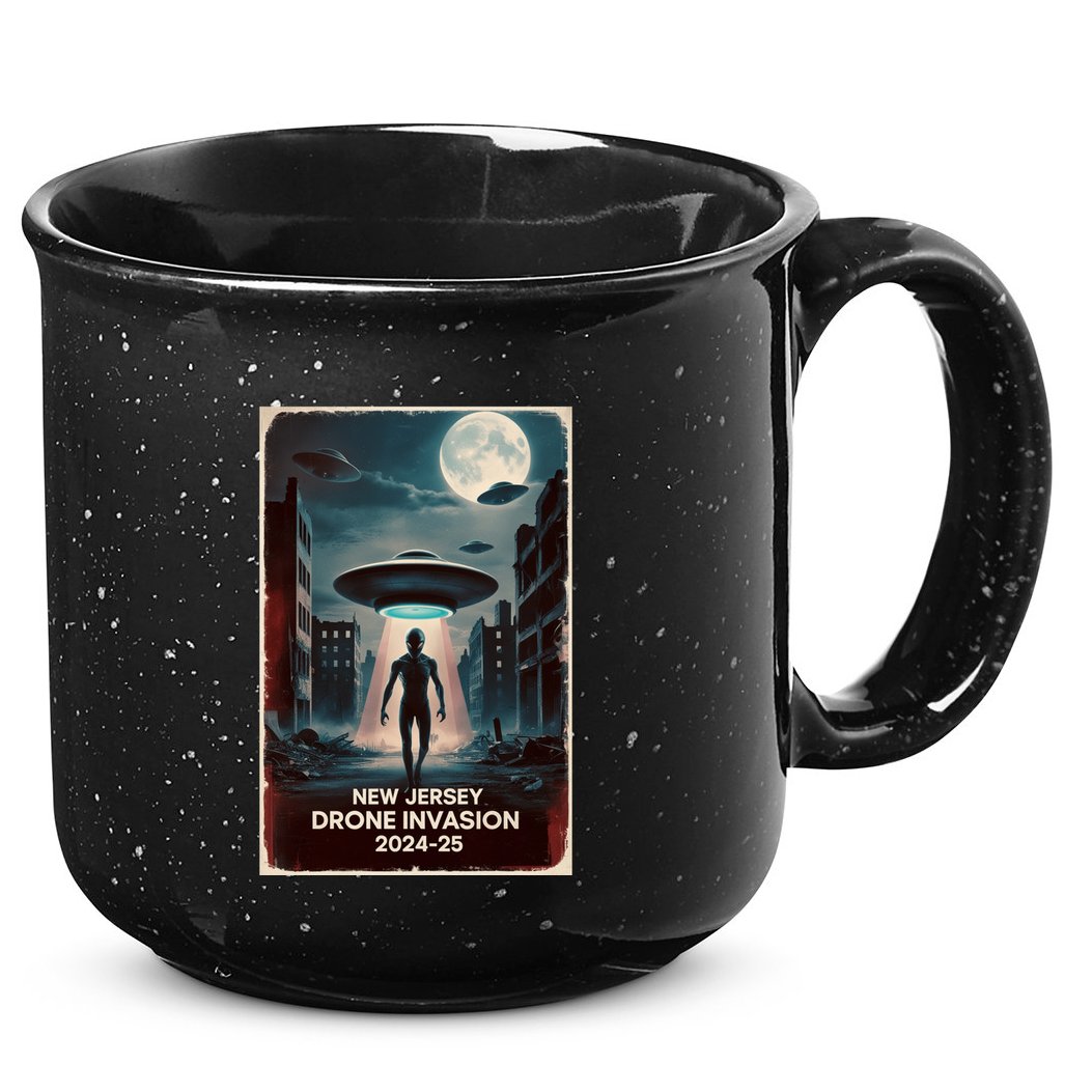 Drones New Jersey Ufo Uap Alien Invasion 15oz Campfire Ceramic Mug