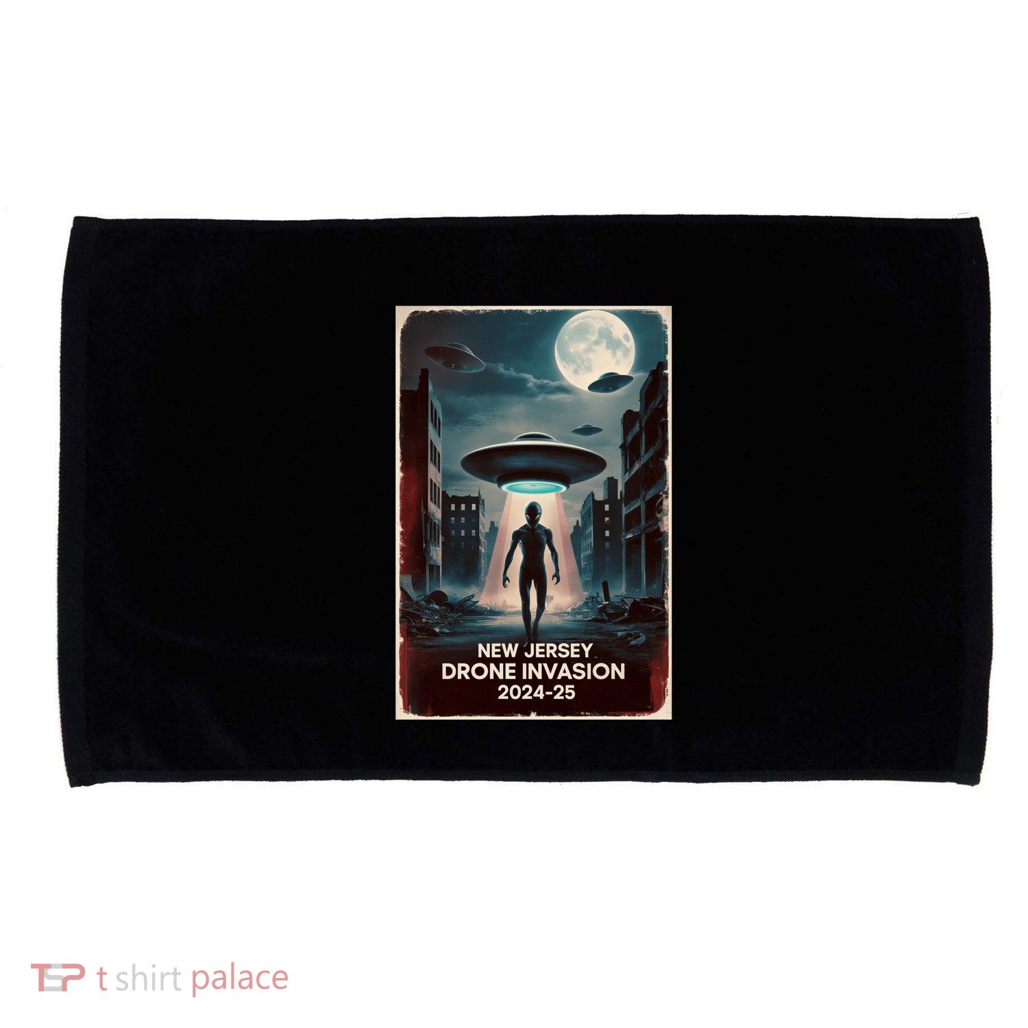 Drones New Jersey Ufo Uap Alien Invasion Microfiber Hand Towel