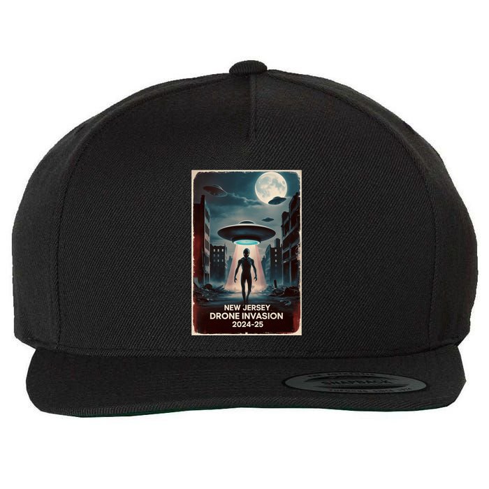 Drones New Jersey Ufo Uap Alien Invasion Wool Snapback Cap