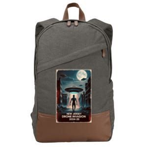 Drones New Jersey Ufo Uap Alien Invasion Cotton Canvas Backpack